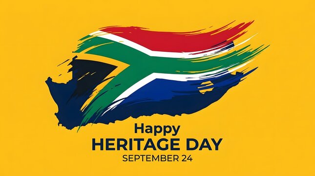 South african flag brushstroke celebration of heritage day paint