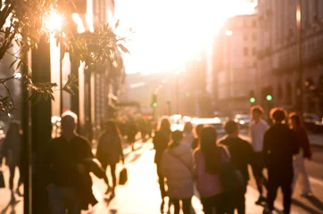 Blur of people walking against of sunset at Piccadilly street, London  © IRStone