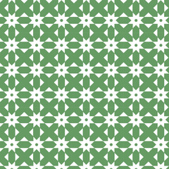 Fototapeta premium Green Islamic geometric mosaic tile ceramic seamless pattern moroccoan tile ramadhan arabesque