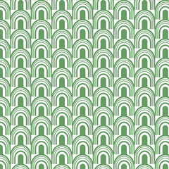 green retro arch geometric deco mosaic tile fabric seamless pattern groovy bauhaus background © Ade