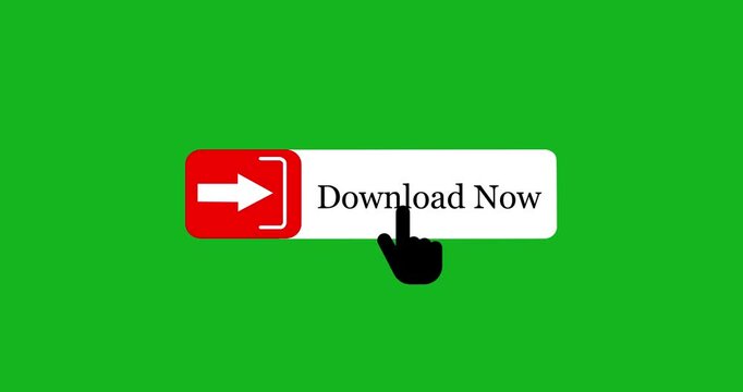 Transparent screen animation of Download Now push button with pointer animation. Cursor icon Download Now button on a perfect websites or apps UI,UX,GUI animation