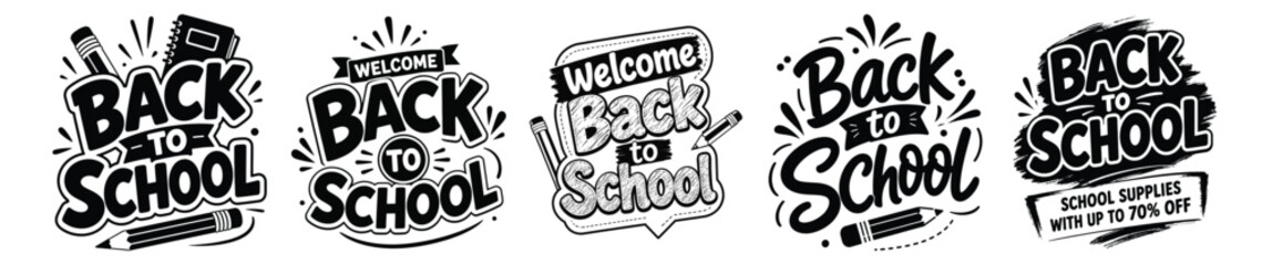 Back to school vector illustration with welcome banner designs and Back to School 2026, School Admission, Back to School, Back to School logo, Back to School Advertisement Template © Pixel