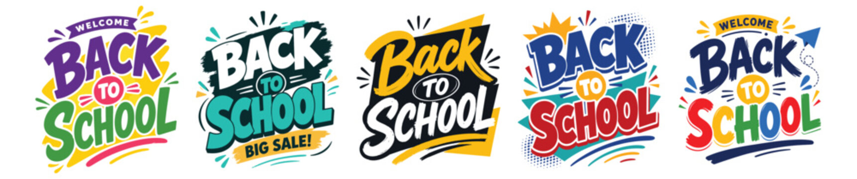 Back to school colorful retro style banner set and Back to School 2026, School Admission, Back to School, Back to School logo, Back to School Advertisement Template