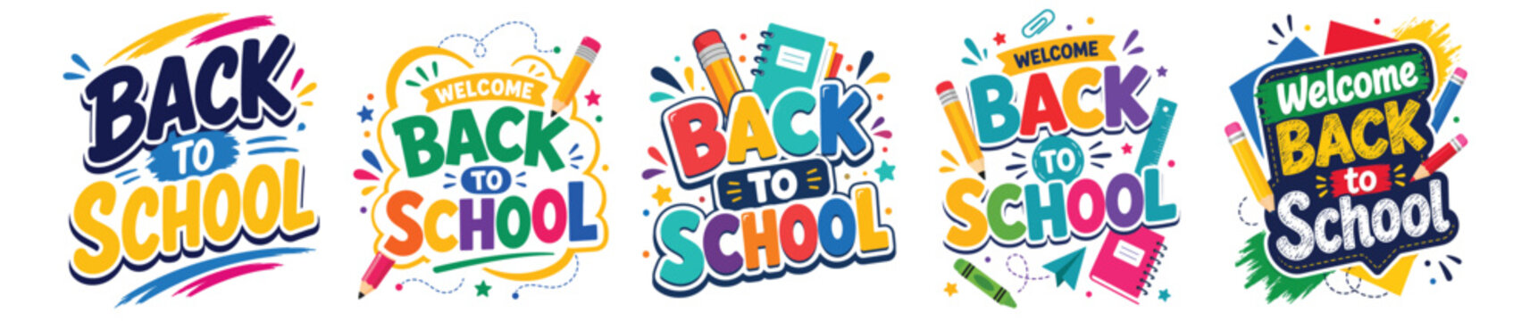 Colorful back to school celebration banner set with confetti and Back to School 2026, School Admission, Back to School, Back to School logo, Back to School Advertisement Template