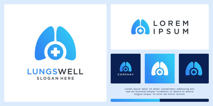 Lung wellness logo design template