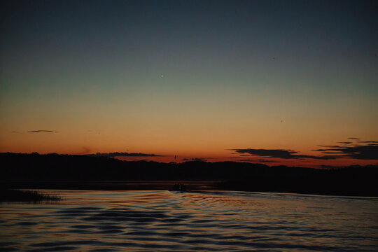 Sunset in the Amazon rainforest