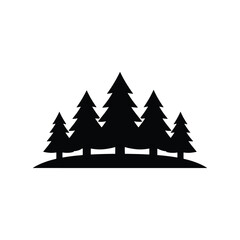 Fototapeta premium Forest Solid Silhouette Icon for Nature Landscape