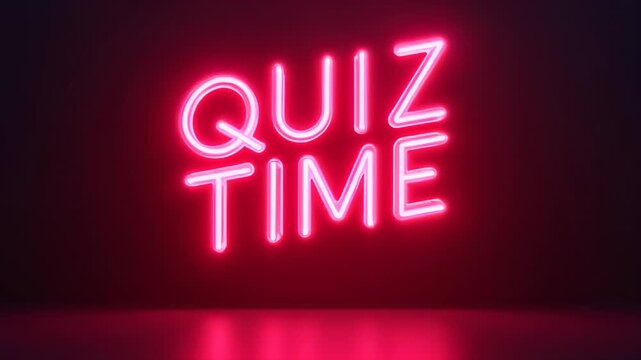 neon text Quiz time