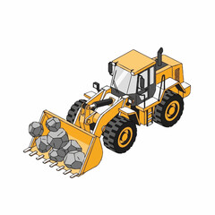 Fototapeta premium Yellow Construction Wheel Loader Machine.