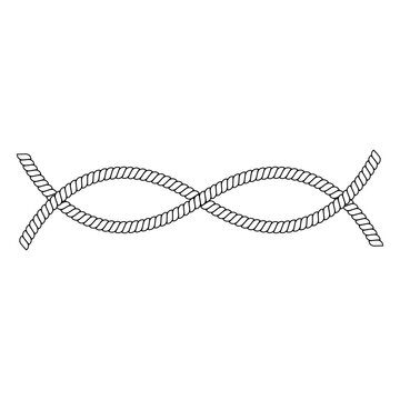 Interlaced rope strands forming durable double loop knot structure