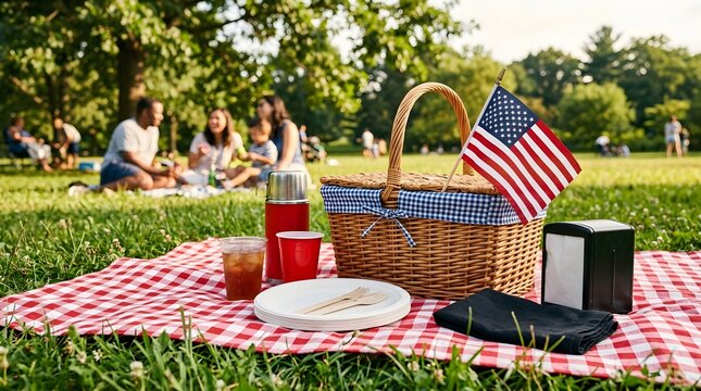 Labor day picnic celebrating american workers with outdoor relaxation and a festive spread