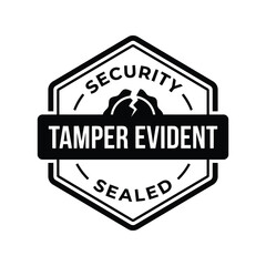 Obraz premium Tamper evident security seal label. Hexagonal broken seal icon for product safety and protection.
