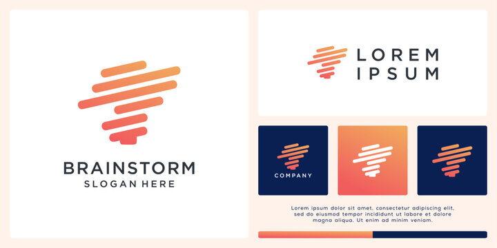 Bulb brainstorm logo design template