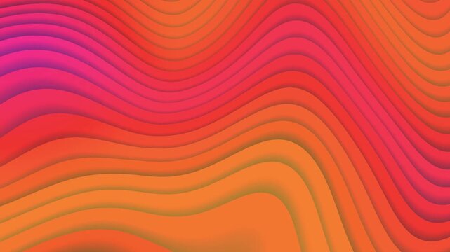 Abstract liquid waves with a warm orange and red gradient flow in a procedural 3D animation loop with a modern organic paper cut style for motion backgrounds