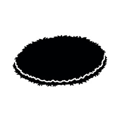 Black Furry Oval Shaggy Object Closeup. © Dira