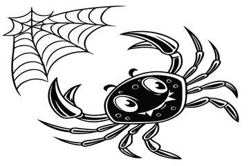 Fototapeta premium coloring page line art the halloween crab animal black vector
