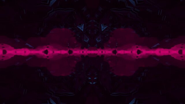 3D illustration of a VJ loop futuristic colorful neon spiral tunnel. Glowing abstract particles moving through a seamless loop sci-fi environment. Retro 80s club music background