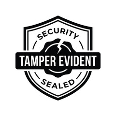 Fototapeta premium Tamper evident security seal icon. Professional vector badge for product safety and quality control.