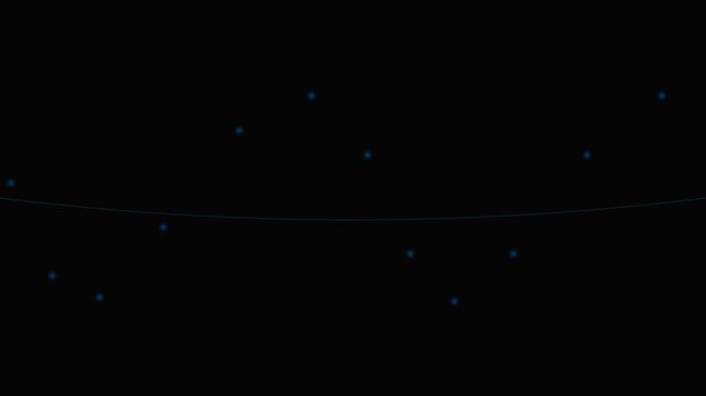 A scatter plot of blue data points against a dark background with a trend line