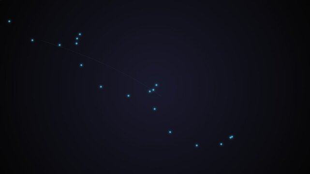 A cluster of glowing blue lights scattered across a deep dark void background