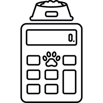 Pet Food Portion Calculator Line Icon Animal Feeding Measurement Outline Vector Symbol