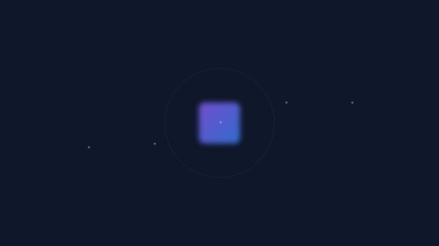 A glowing blue diamond shape floating in the center of a dark space background