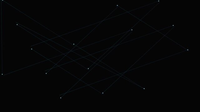 Abstract constellation of glowing white dots connected by thin dark lines