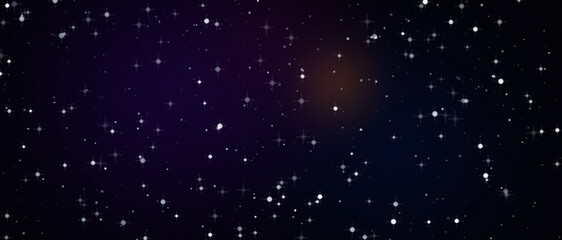 Dark starry night sky background, with twinkling white, stars and subtle, nebula glow © sakhawatullah