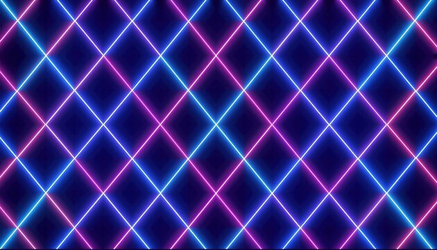 Neon lines forming a glowing grid creating a futuristic light pattern This geometric visual serves as a digital cyber backdrop.