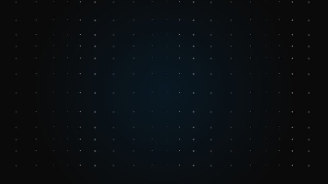 Minimalist geometric grid pattern with small white dots on black background