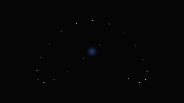 A glowing blue celestial object surrounded by a ring of distant starlight