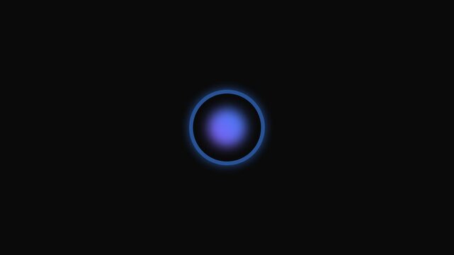 A glowing blue circle with a soft inner light isolated on a black background