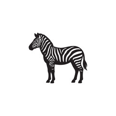 Fototapeta premium Zebra vector illustration silhouette vector icon design on white background.