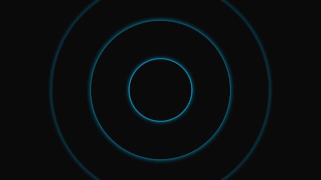 Abstract background featuring concentric glowing blue circles on black space