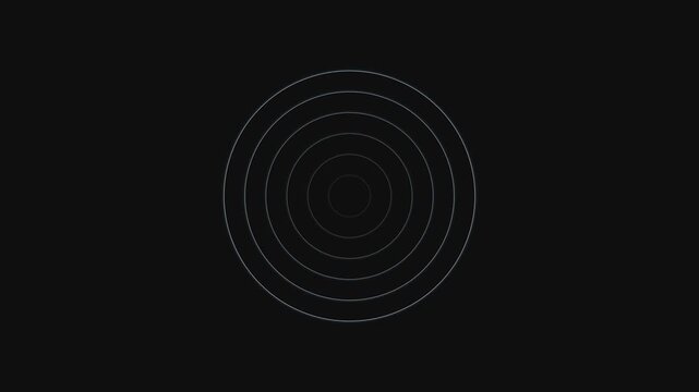 Minimalist white concentric dashed circles against a deep black background