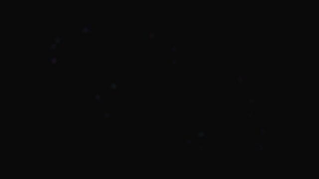 A subtle arc of glowing lights suspended in the deep darkness of the night