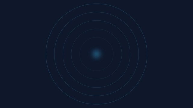 Minimalist digital radar graphic with concentric dashed circles and light