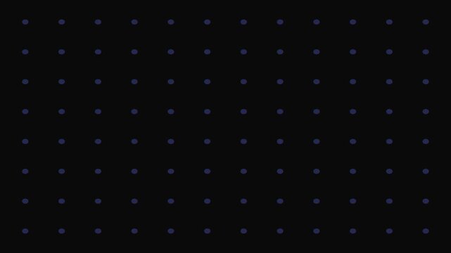 Gradient blue circular dots arranged in a systematic grid on black background