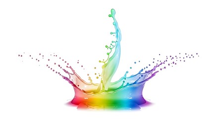 Obraz premium Rainbow liquid splash. Colorful water droplets explosion