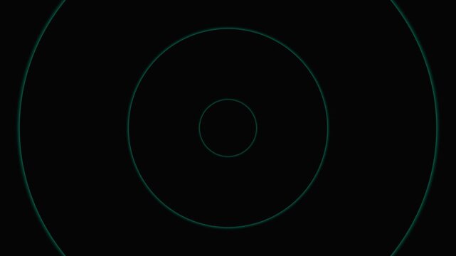 A single glowing teal circle centered on a solid black background field