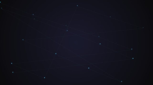 Abstract digital network of glowing nodes connected by faint dashed lines