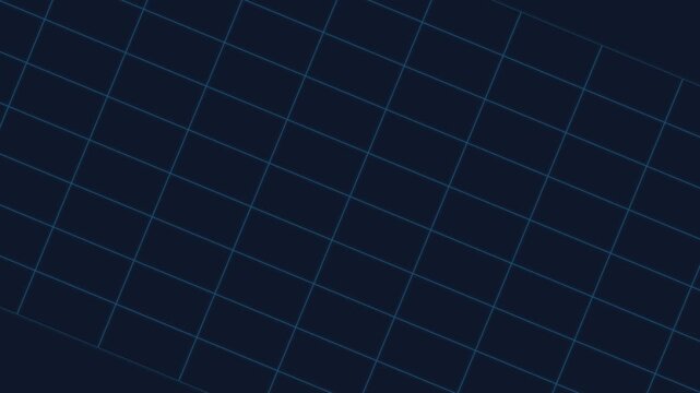 A digital blue grid pattern glowing against a deep dark navy background