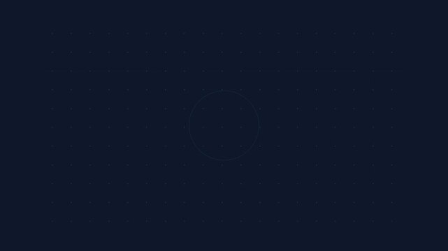 Minimalist dark blue background with a faint geometric grid and central circle