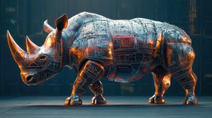 Fototapeta premium Bull figurine isolated on black background