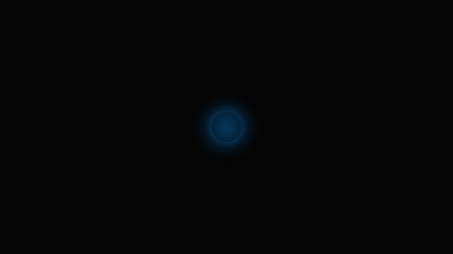 A glowing blue circular orb suspended in a deep and infinite black void