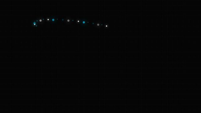 A string of glowing blue led fairy lights against a solid black background