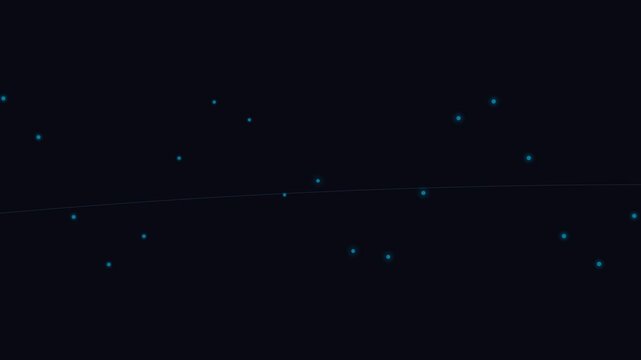 A minimalist scatter plot showing data points on a dark background curve