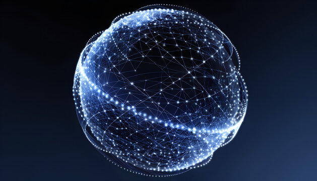 Futuristic Digital Globe &ndash; Global Network, Technology, Data, Connectivity, AI, Cyber Background