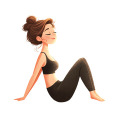 Fototapeta premium Woman in yoga pose on floor.