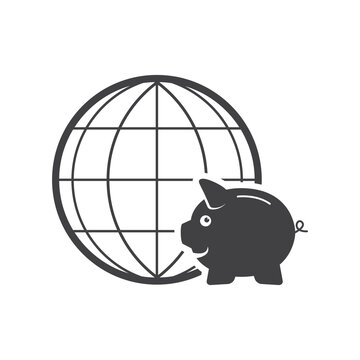 Piggy bank icon. Piggy bank savings icon. Vector illustration.